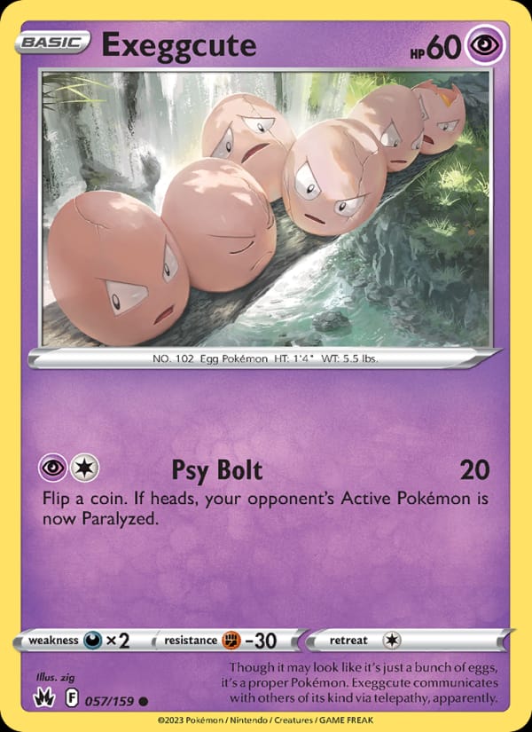 Exeggcute 057/159 Crown Zenith Pokémon card