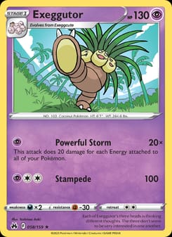 Exeggutor 058/159 Rare – Crown Zenith Pokémon card