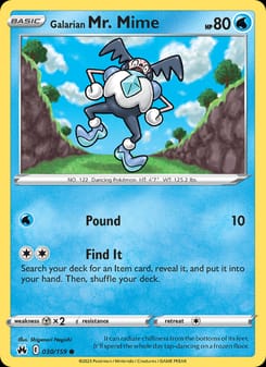Galarian Mr. Mime 030/159 Common – Crown Zenith Pokémon card
