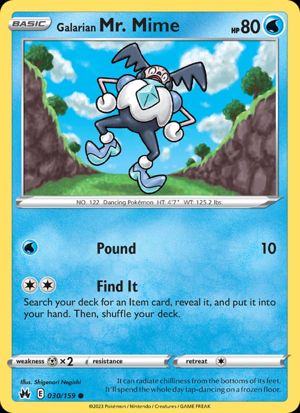 Galarian Mr. Mime 030/159 Crown Zenith Pokémon card