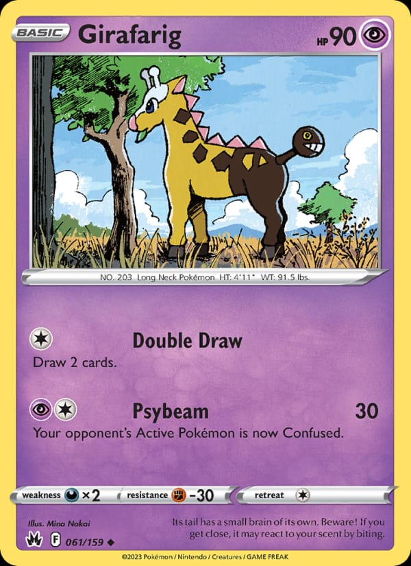 Girafarig 061/159 Crown Zenith Pokémon card