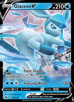 Glaceon V 038/159 Ultra Rare – Crown Zenith Pokémon card