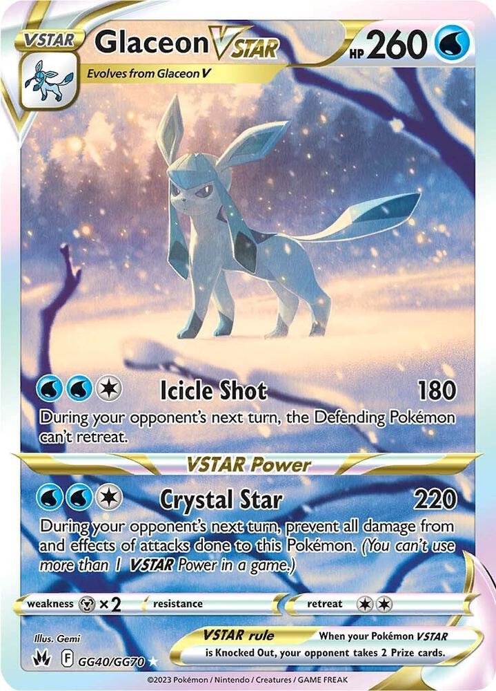 Glaceon VSTAR GG40/GG70 Crown Zenith Pokémon card