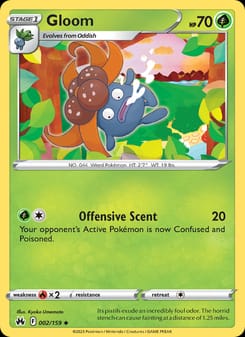 Gloom 002/159 Uncommon – Crown Zenith Pokémon card