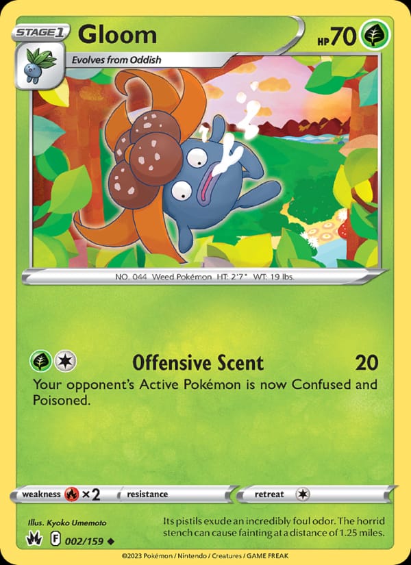 Gloom 002/159 Crown Zenith Pokémon card