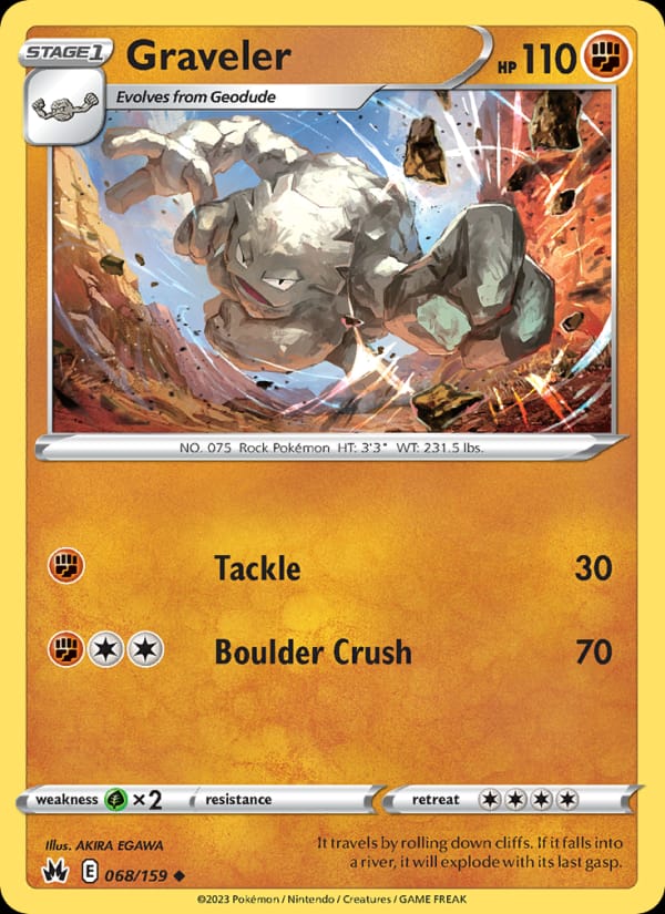 Graveler 068/159 Crown Zenith Pokémon card