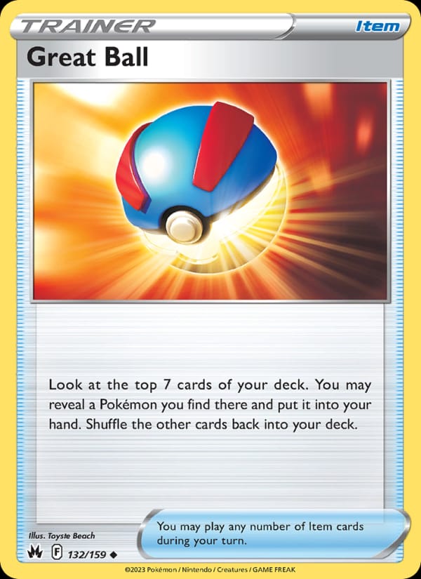 Great Ball 132/159 Crown Zenith Pokémon card