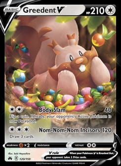 Greedent V 120/159 Ultra Rare – Crown Zenith Pokémon card
