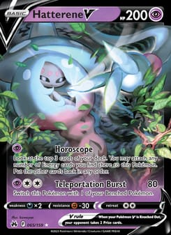 Hatterene V 065/159 Ultra Rare – Crown Zenith Pokémon card