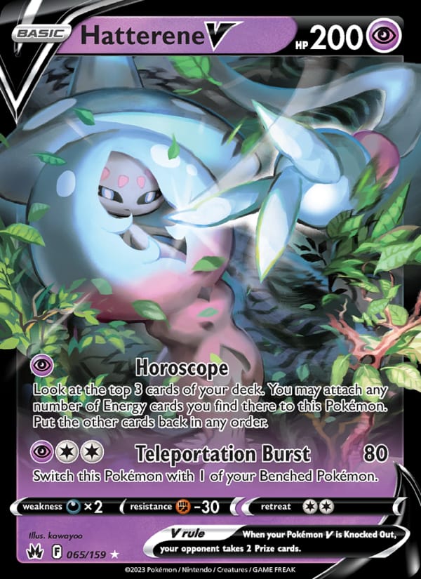 Hatterene V 065/159 Crown Zenith Pokémon card