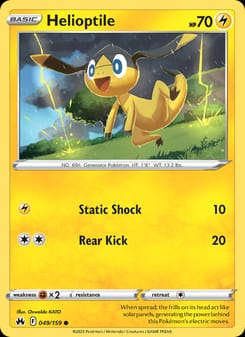 Helioptile 049/159 Common – Crown Zenith Pokémon card