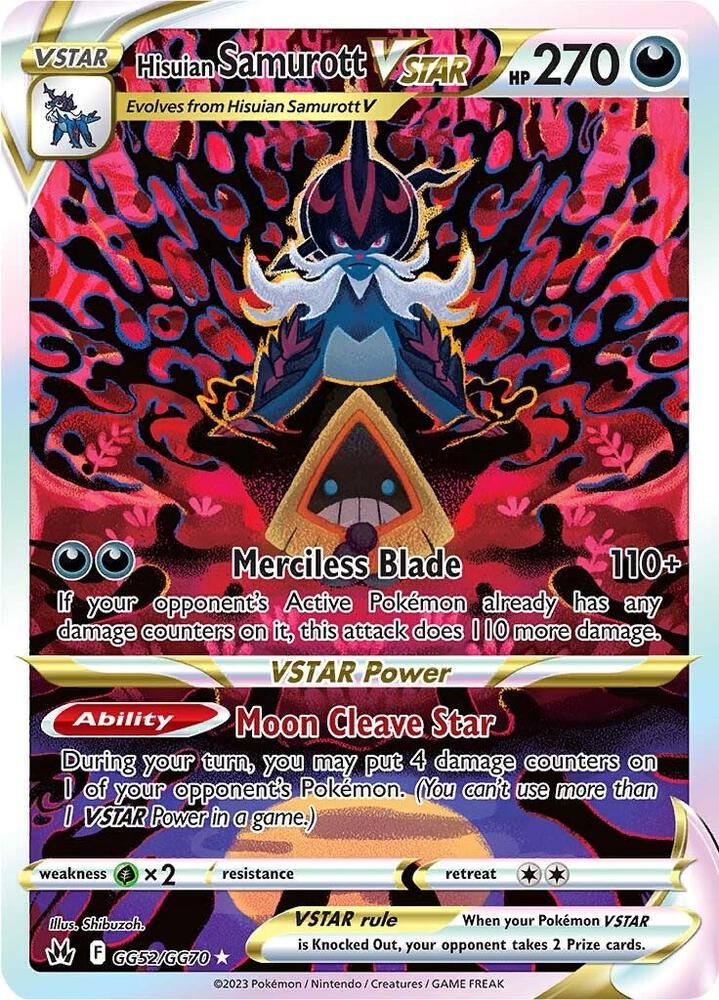 Hisuian Samurott VSTAR GG52/GG70 Crown Zenith Pokémon card