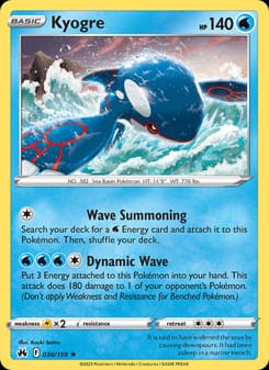 Kyogre 036/159 Holo Rare – Crown Zenith Pokémon card