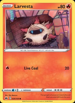Larvesta 024/159 Common – Crown Zenith Pokémon card