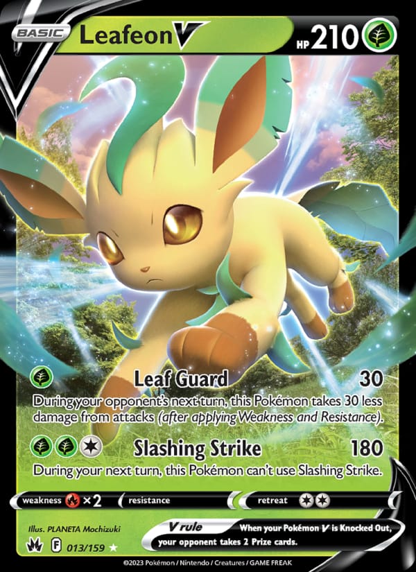 Leafeon V 013/159 Crown Zenith Pokémon card