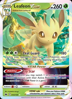 Leafeon VSTAR 014/159 Ultra Rare – Crown Zenith Pokémon card