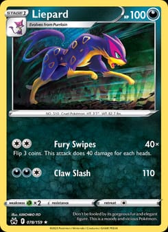 Liepard 078/159 Rare – Crown Zenith Pokémon card