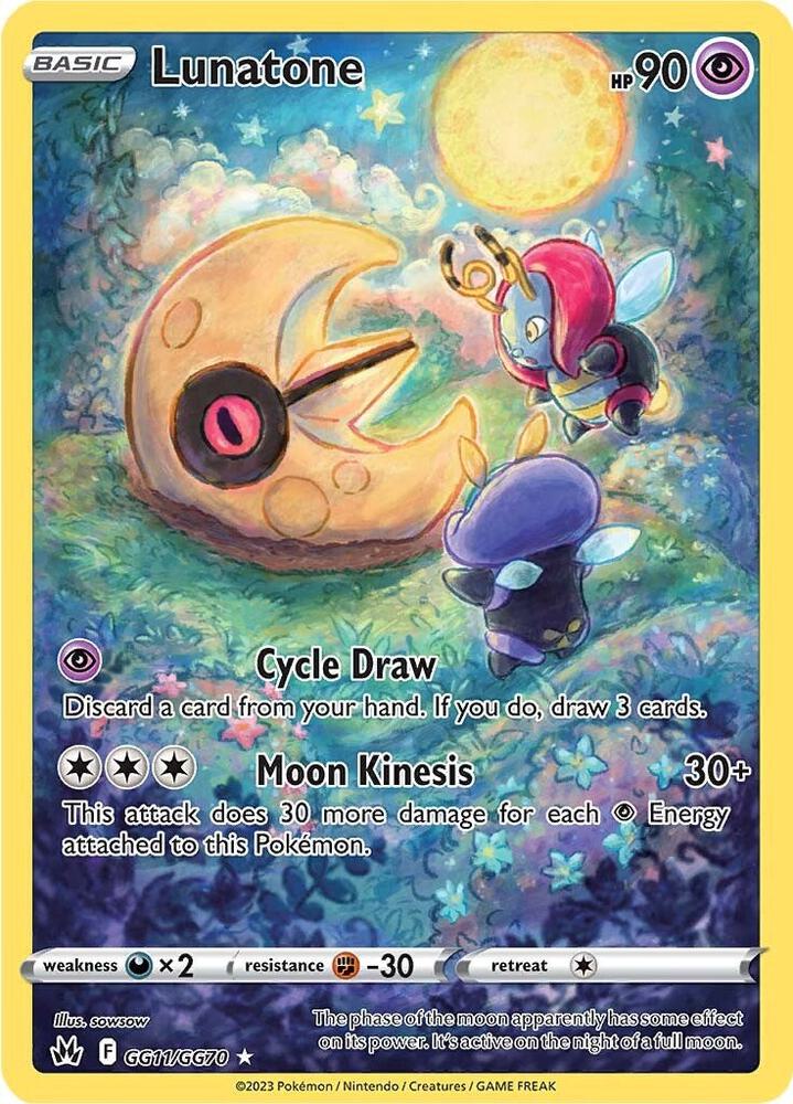 Lunatone GG11/GG70 Crown Zenith Pokémon card