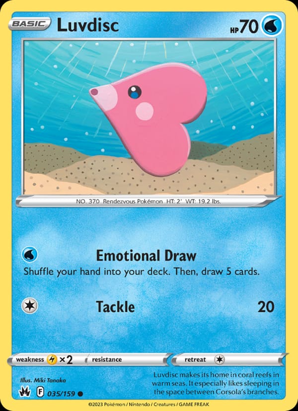 Luvdisc 035/159 Crown Zenith Pokémon card