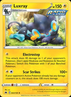 Luxray 043/159 Rare – Crown Zenith Pokémon card