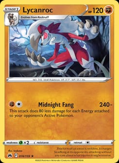 Lycanroc 074/159 Rare – Crown Zenith Pokémon card