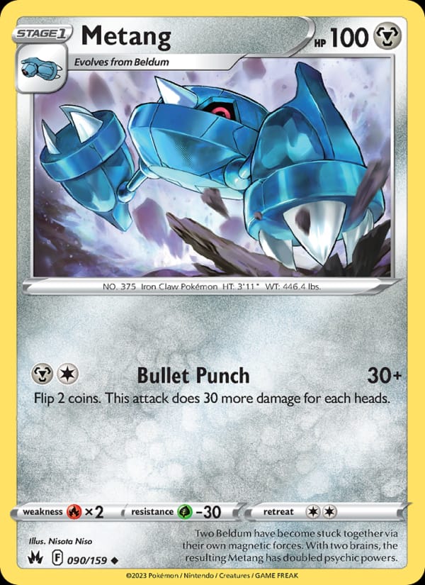 Metang 090/159 Crown Zenith Pokémon card
