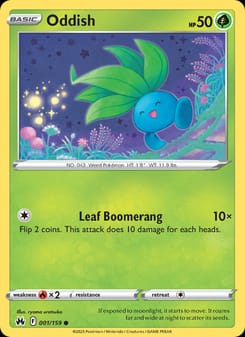 Oddish 001/159 Common – Crown Zenith Pokémon card