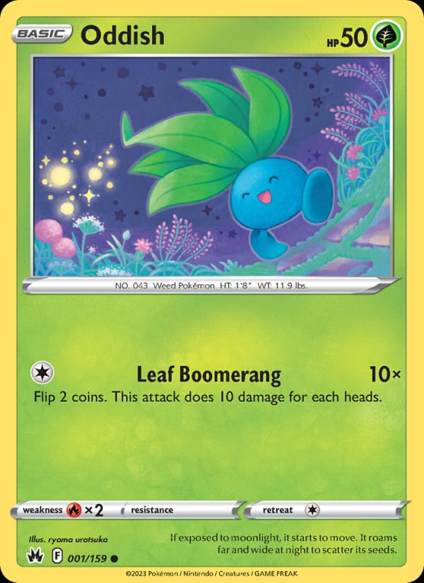 Oddish 001/159 Crown Zenith Pokémon card