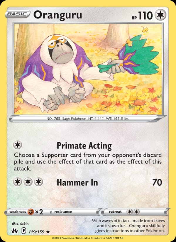 Oranguru 119/159 Crown Zenith Pokémon card