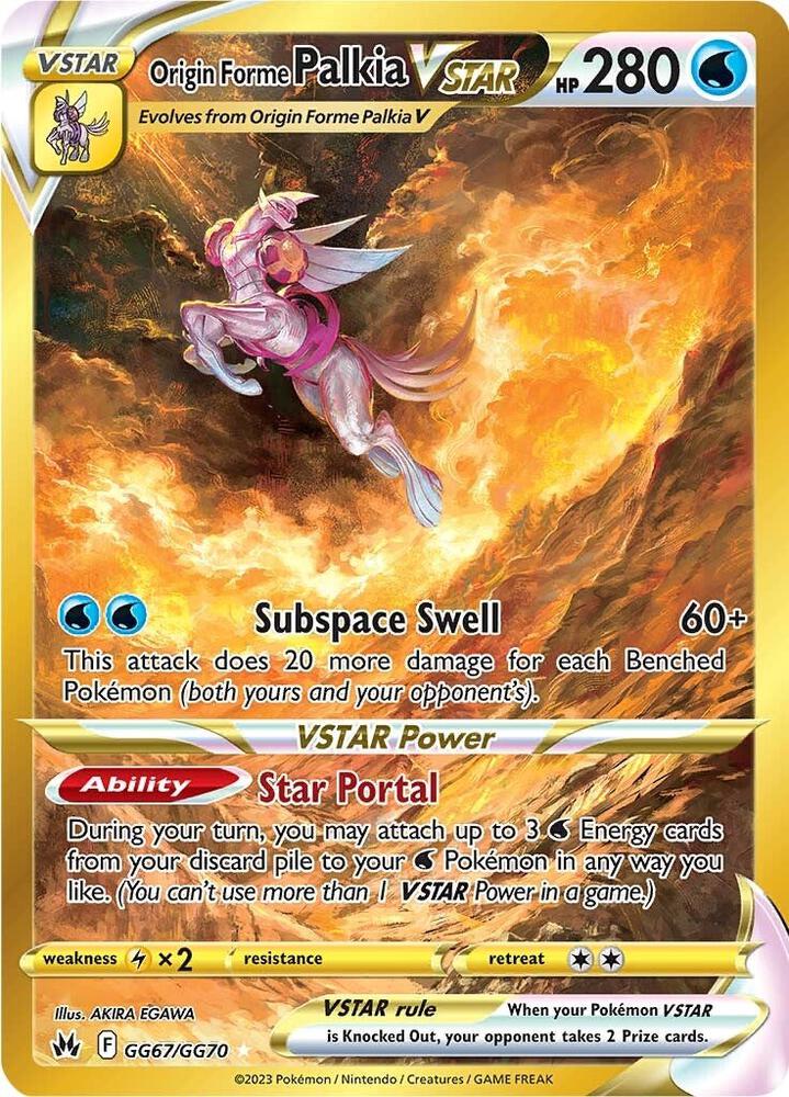 Origin Forme Palkia VSTAR GG67/GG70 Crown Zenith Pokémon card