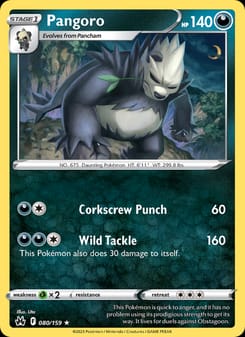 Pangoro 080/159 Rare – Crown Zenith Pokémon card