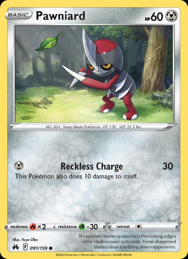 Pawniard 091/159 Crown Zenith Pokémon card