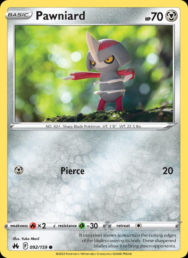 Pawniard 092/159 Crown Zenith Pokémon card