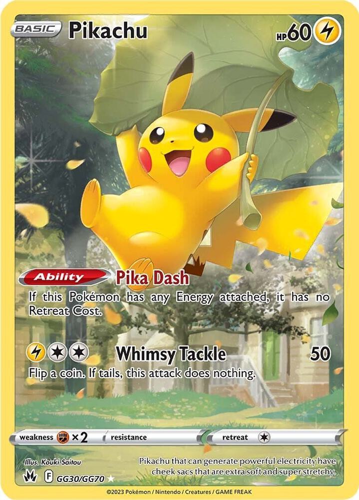 Pikachu GG30/GG70 Crown Zenith Pokémon card