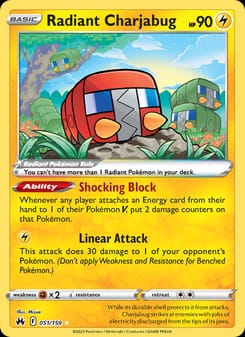 Radiant Charjabug 051/159 Radiant Rare – Crown Zenith Pokémon card