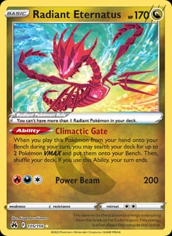 Radiant Eternatus 105/159 Radiant Rare – Crown Zenith Pokémon card