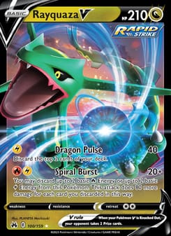Rayquaza V 100/159 Ultra Rare – Crown Zenith Pokémon card