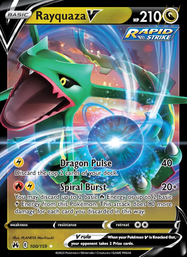 Rayquaza V 100/159 Crown Zenith Pokémon card