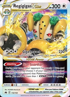 Regigigas VSTAR 114/159 Ultra Rare – Crown Zenith Pokémon card