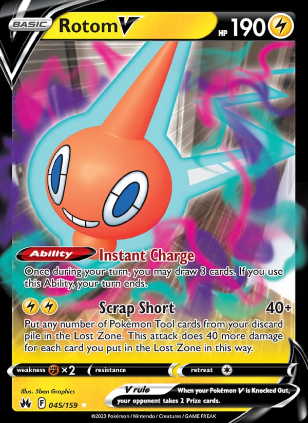 Rotom V 045/159 Crown Zenith Pokémon card