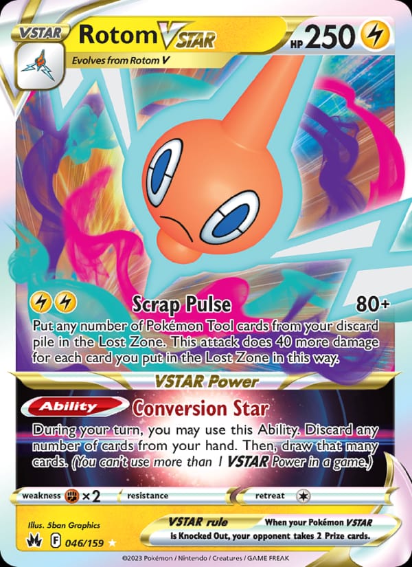 Rotom VSTAR 046/159 Crown Zenith Pokémon card