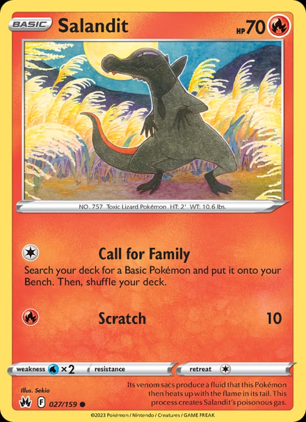 Salandit 027/159 Crown Zenith Pokémon card