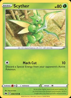 Scyther 006/159 Common – Crown Zenith Pokémon card