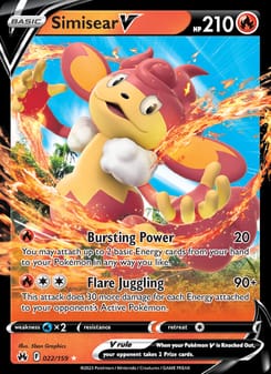 Simisear V 022/159 Ultra Rare – Crown Zenith Pokémon card