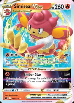 Simisear VSTAR 023/159 Ultra Rare – Crown Zenith Pokémon card