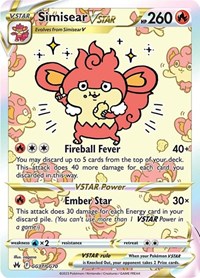 Simisear VSTAR GG37/GG70 Ultra Rare – Crown Zenith Pokémon card
