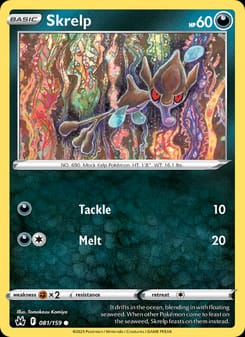 Skrelp 081/159 Common – Crown Zenith Pokémon card