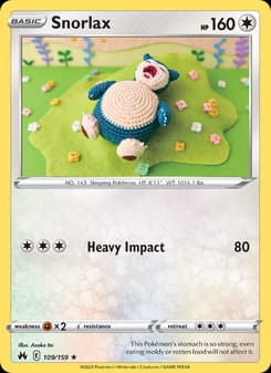 Snorlax 109/159 Rare – Crown Zenith Pokémon card