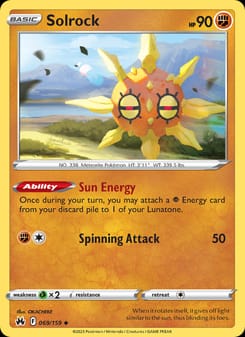 Solrock 069/159 Uncommon – Crown Zenith Pokémon card
