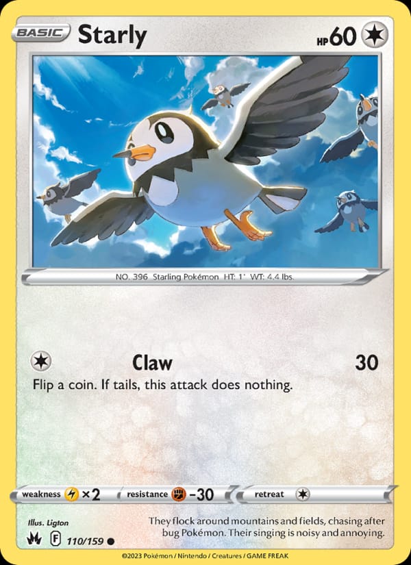 Starly 110/159 Crown Zenith Pokémon card